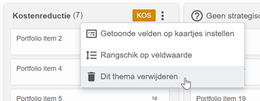 Removing a custom strategic theme from the portfolio