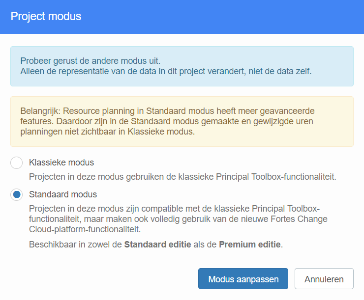 Standard Project Model in the Models list