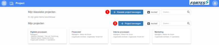 Project creation dialog showing classic and standard Models