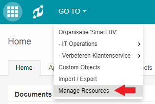 GA NAAR → Resources beheren (Start-app)